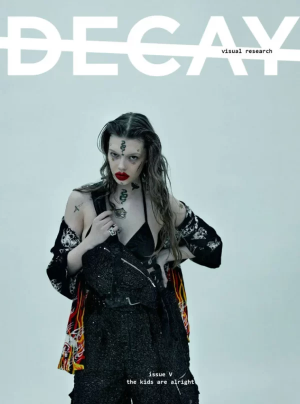 Cover and editorial DECAY Magazine
Photo: Vlad Andrei 
Styling: Flaviana Isachi  
Make-up: Mihaela Cherciu
Model: Ami Florea